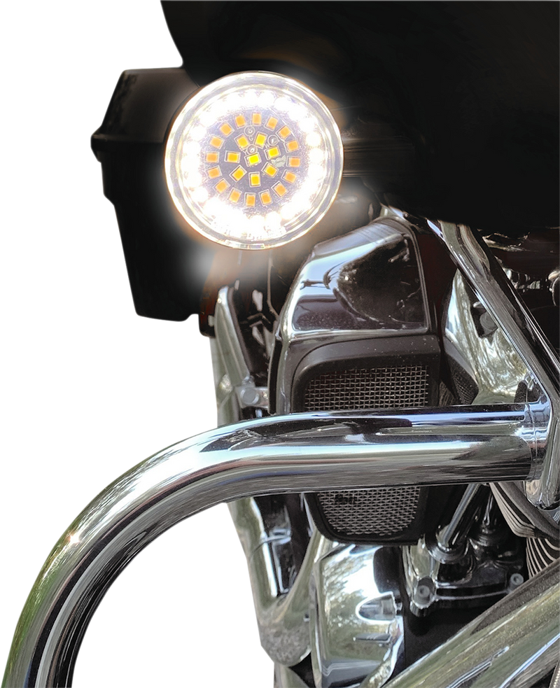 DRAG SPECIALTIES LED Bullet-Style 1157 Dual Front Turn Signal Insert - White - Amber