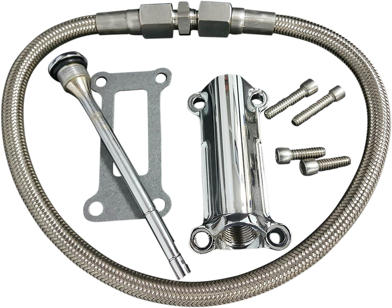DRAG SPECIALTIES Engine Oil Spout Kit - Chrome - Touring '93-'98