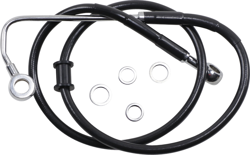 DRAG SPECIALTIES Standard Length Stainless Steel Brake Line - Front (Upper) - Black - FLSTCI '15-'17