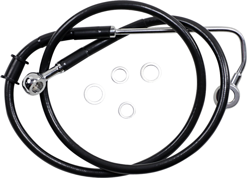 DRAG SPECIALTIES Extended Length Stainless Steel Brake Line - +4" - Black - FLSTCI '15-'17