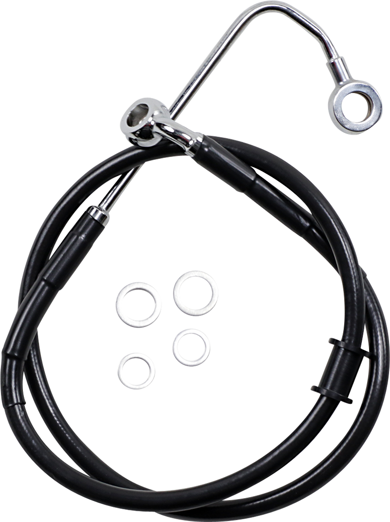 DRAG SPECIALTIES Standard Length Stainless Steel Brake Line Kit - Front (Upper) - Black - FLSTN '15-'17