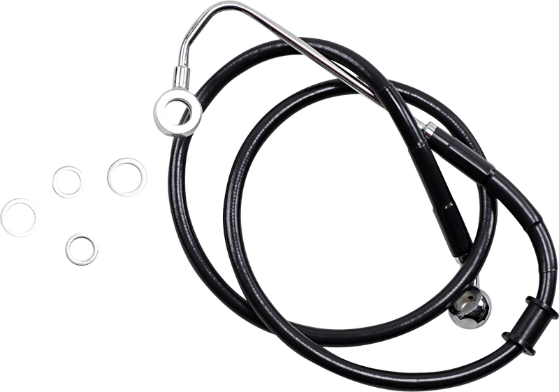 DRAG SPECIALTIES Extended Length Stainless Steel Brake Line - +4" - Black - FLSTNI '15-'17