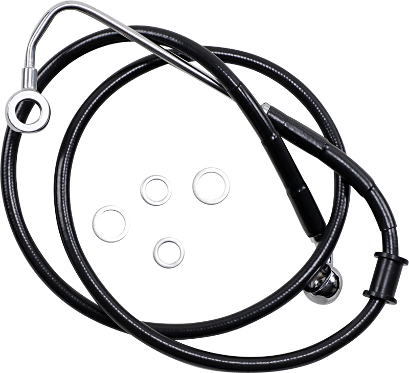 DRAG SPECIALTIES Extended Length Stainless Steel Brake Line - +8" - Black - FLSTNI '15-'17