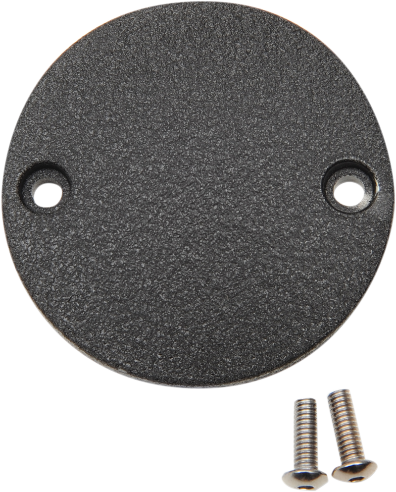 DRAG SPECIALTIES Replacement Die-cast 2-Hole Points Cover - Wrinkle Black - M8 '17-'24