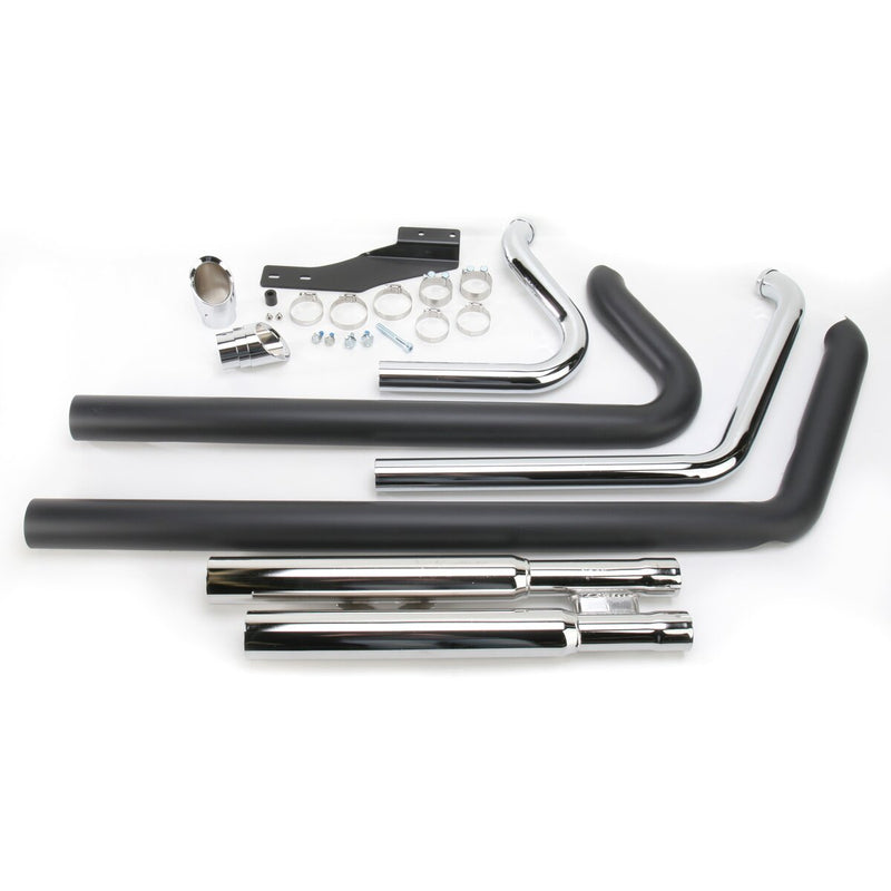 COBRA Speedster Slashdown Exhaust System - Black w/ Chrome Tips - '12-'17 Softail