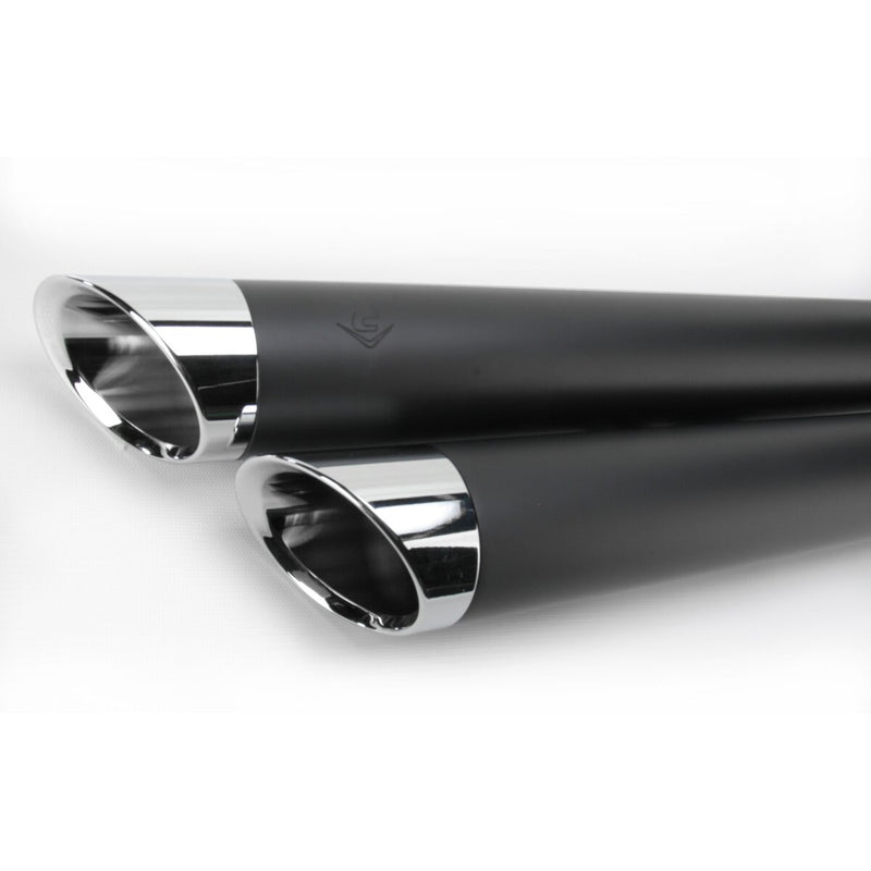 COBRA Speedster Slashdown Exhaust System - Black w/ Chrome Tips - '12-'17 Softail