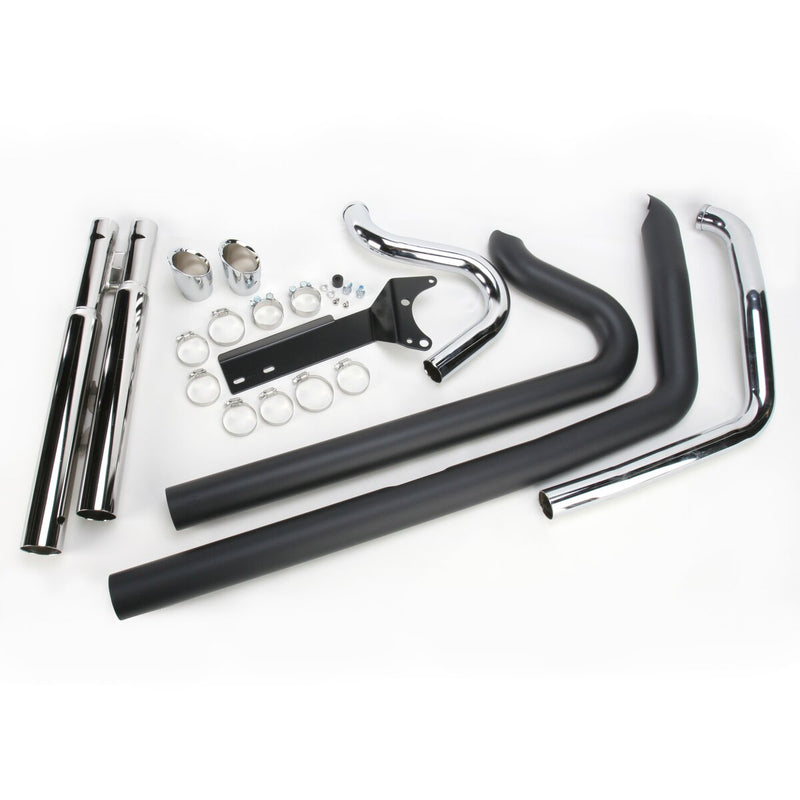 COBRA Speedster Slashdown Exhaust System - Black w/ Chrome Tips - Dyna '12-'17
