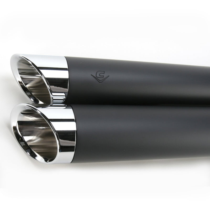 COBRA Speedster Slashdown Exhaust System - Black w/ Chrome Tips - Dyna '12-'17