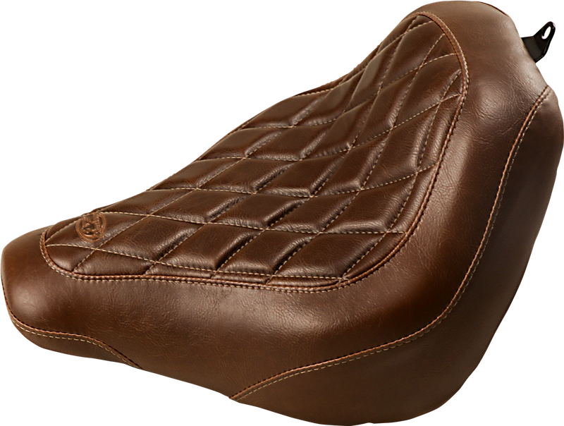 MUSTANG Wide Tripper™ Solo Seat - Diamond - Brown - Softail '18-'21