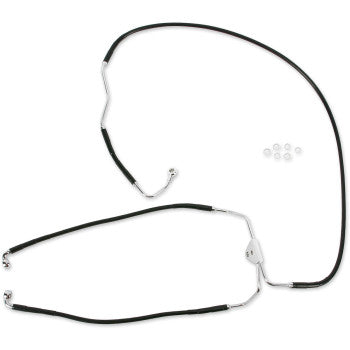 DRAG SPECIALTIES Stainless Steel Brake Line Kit - Front (Lower/Mid) - ABS - Black - FLH '09-'13