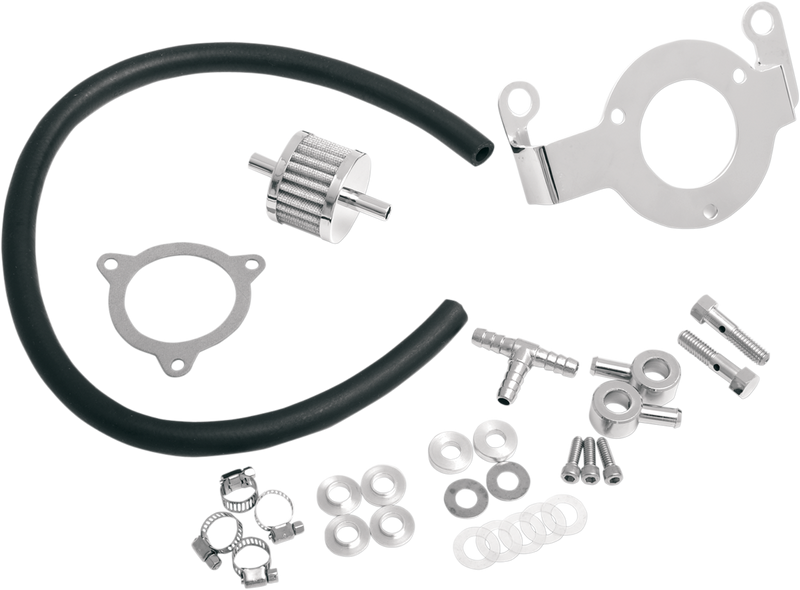 DRAG SPECIALTIES Crankcase Breather with Support Bracket Kit - Dyna/Softail/Touring/Trike