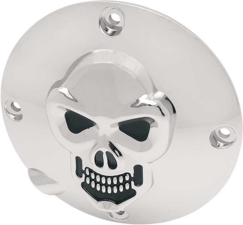 DRAG SPECIALTIES Replacement 4-Hole Derby Cover - Chrome - Skull
