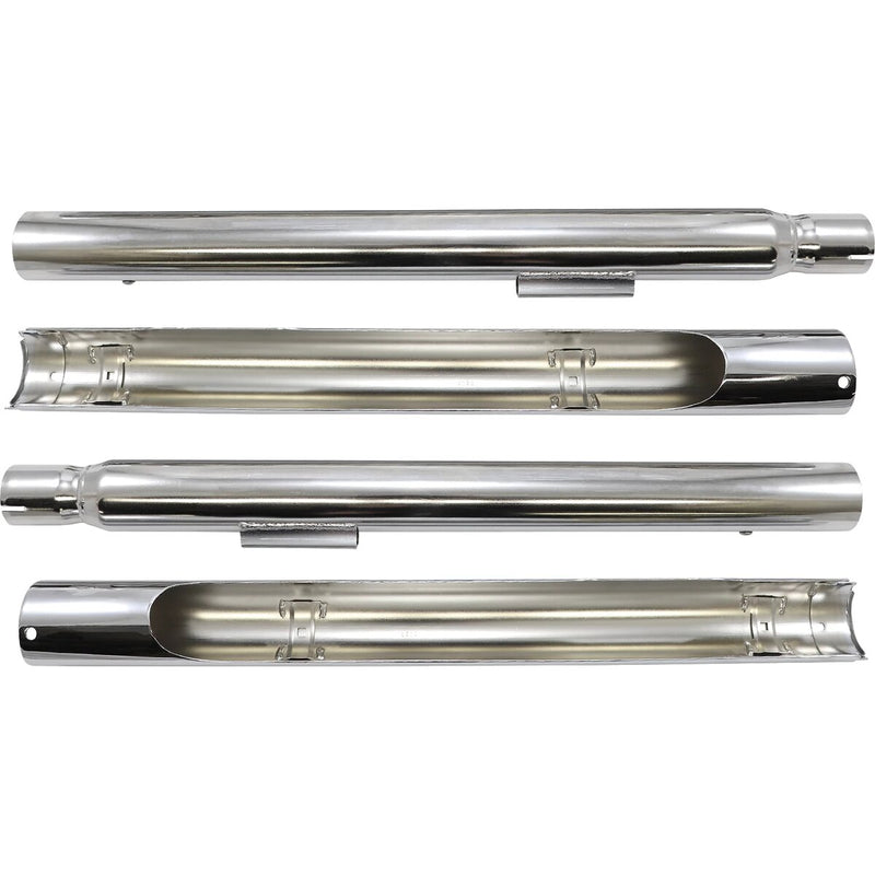 COBRA Bad Hombre Dual Exhaust System - Billet Tip - Chrome - '97-'06 Softail