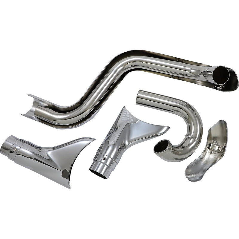 COBRA Bad Hombre Dual Exhaust System - Fishtail - Chrome - '97-'06 Softail