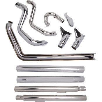 COBRA Bad Hombre Dual Exhaust System - Fishtail - Chrome - '12-'17 Softail