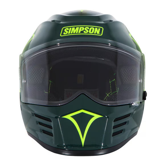 Simpson Motorcycle Speed Bandit Helmet - 12 O'Clock Green