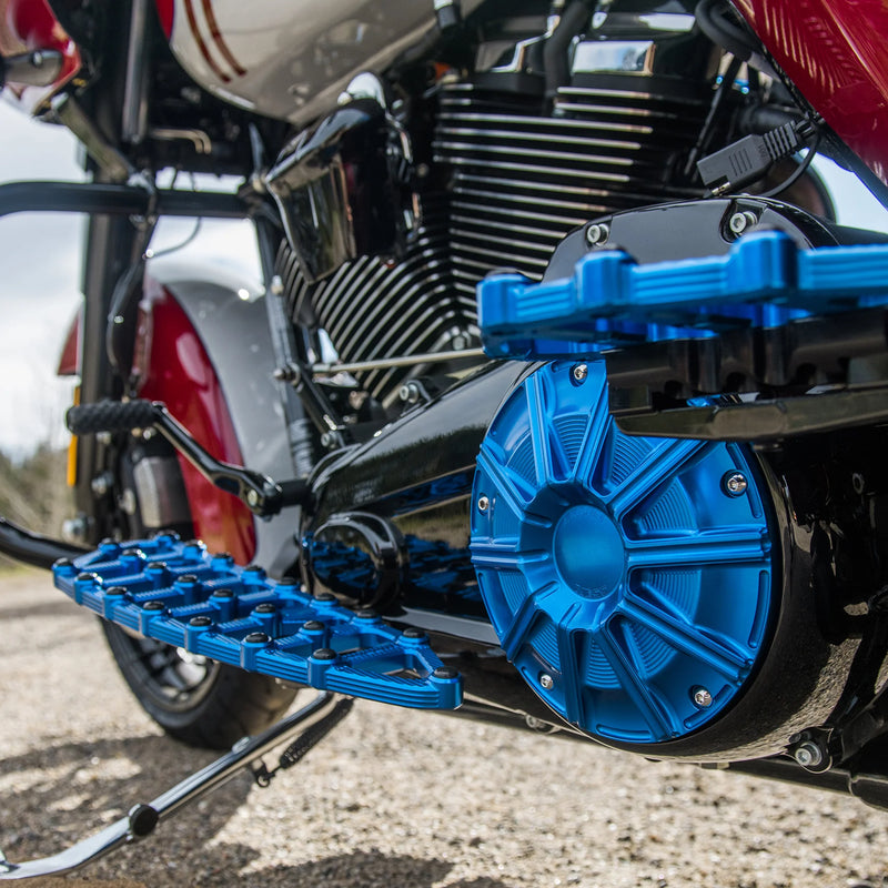 ARLEN NESS 10-Gauge Derby Cover - Blue Anodized - Touring/Trike '15-'24