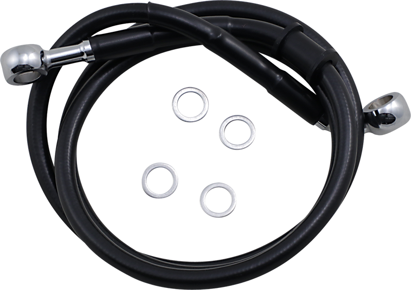 DRAG SPECIALTIES Stainless Steel Brake Line Kit - Front (Upper) - Black - XL '18-'20