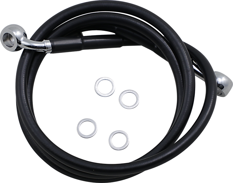 DRAG SPECIALTIES Extended Length Stainless Steel Brake Line - +2" - Black - XL '18-'21