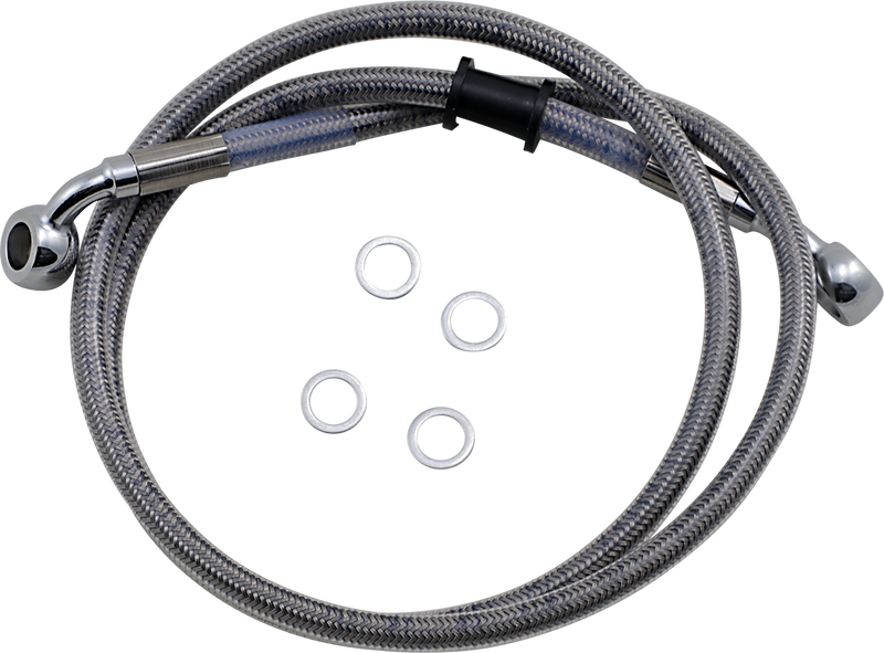 DRAG SPECIALTIES Brake Line Kit - Front (Upper) - Stainless Steel - FX '18-'23