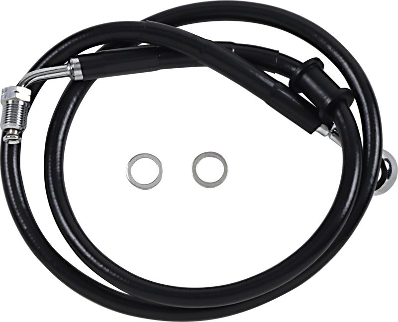 DRAG SPECIALTIES Extended Length Stainless Steel Brake Line - +8" - Black - FX/FL '18-'23