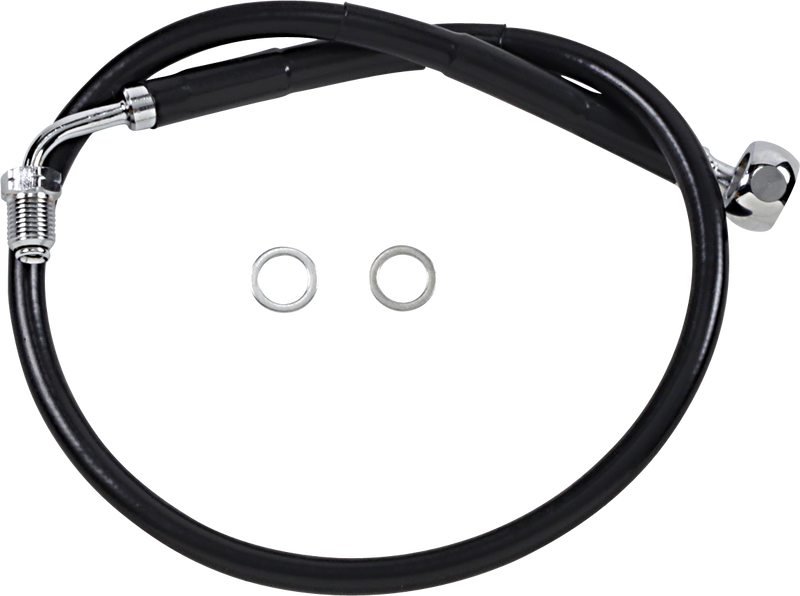 DRAG SPECIALTIES Standard Length Stainless Steel Brake Line Kit - Front (Upper) - Black - FXBR '18-'20