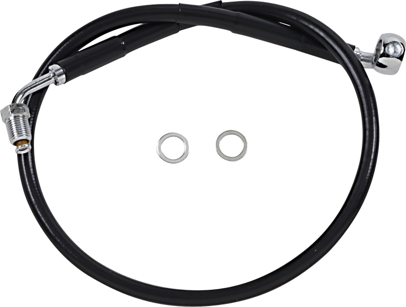DRAG SPECIALTIES Extended Length Stainless Steel Brake Line - +2" - Black - FXBRS '18-'20