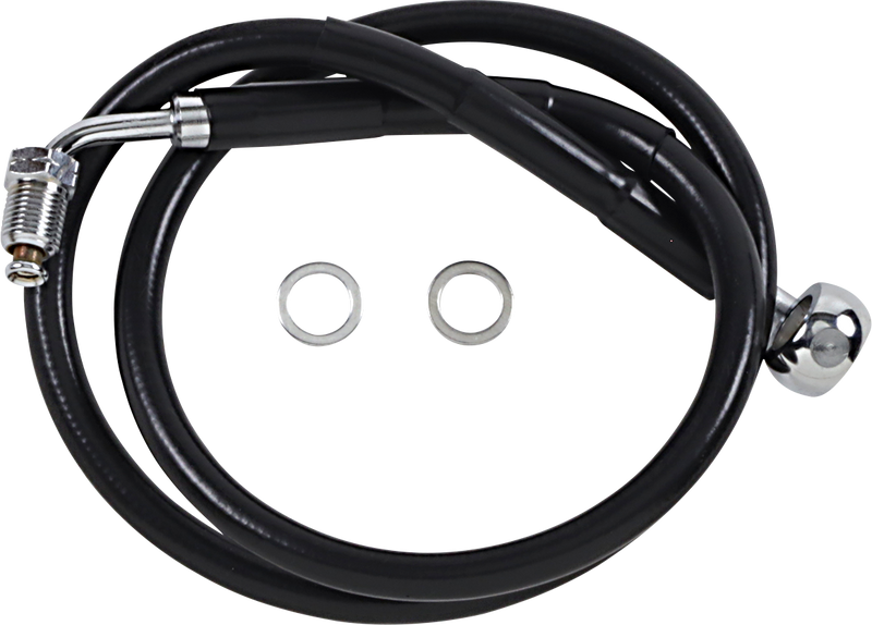 DRAG SPECIALTIES Extended Length Stainless Steel Brake Line - +8" - Black - FXBRS '18-'20