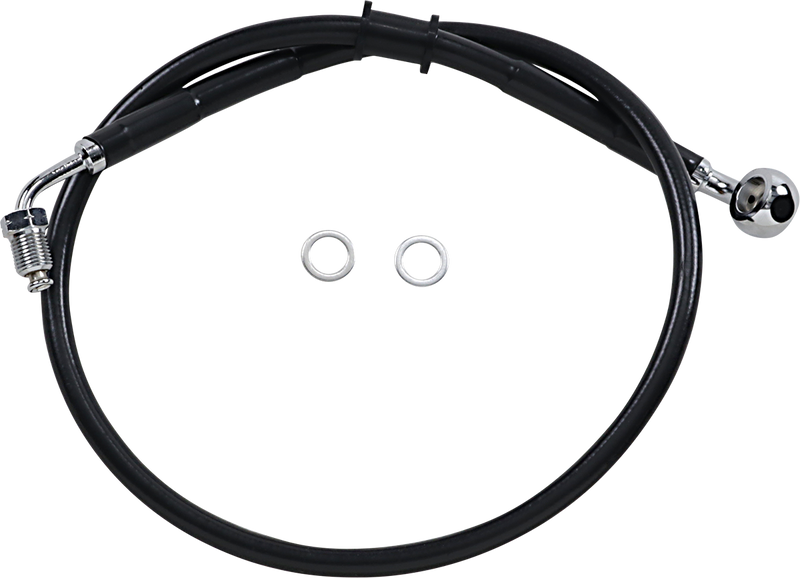 DRAG SPECIALTIES Extended Length Stainless Steel Brake Line - +4" - Black - FL '18-'23