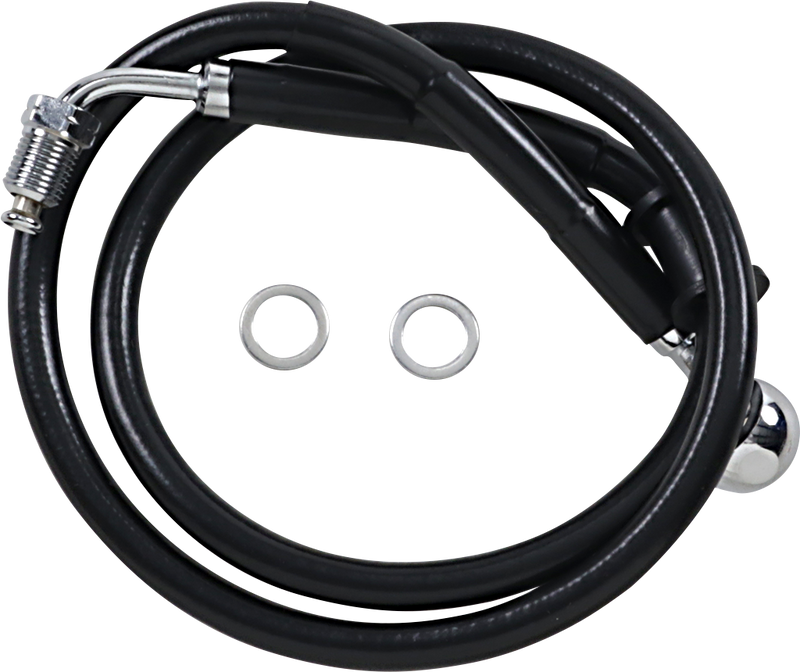 DRAG SPECIALTIES Extended Length Stainless Steel Brake Line - +6" - Black - FL '18-'23