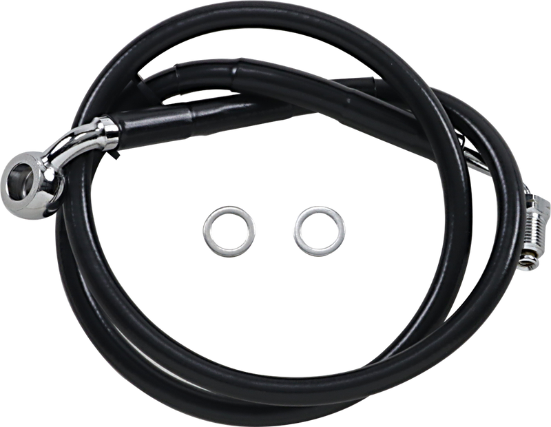 DRAG SPECIALTIES Extended Length Stainless Steel Brake Line - +8" - Black - FL '18-'23