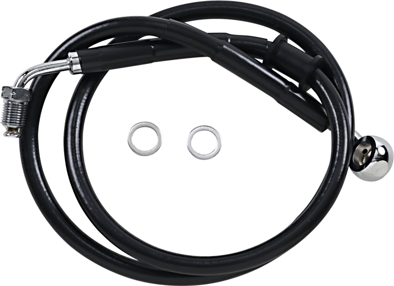 DRAG SPECIALTIES Extended Length Stainless Steel Brake Line - +10" - Black - FL '18-'23