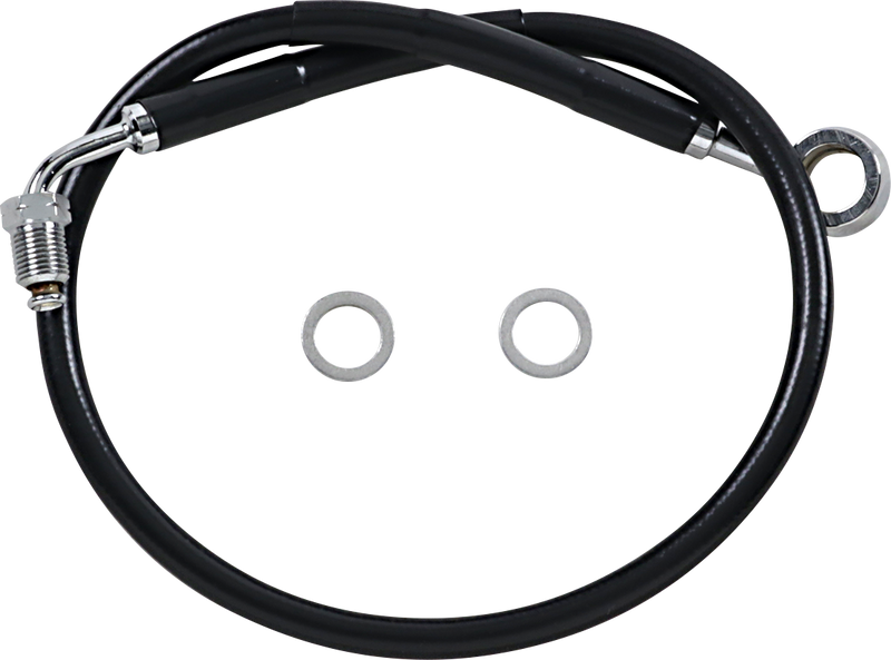 DRAG SPECIALTIES Stainless Steel Brake Line Kit - Front (Upper) - Black - FX '18-'23