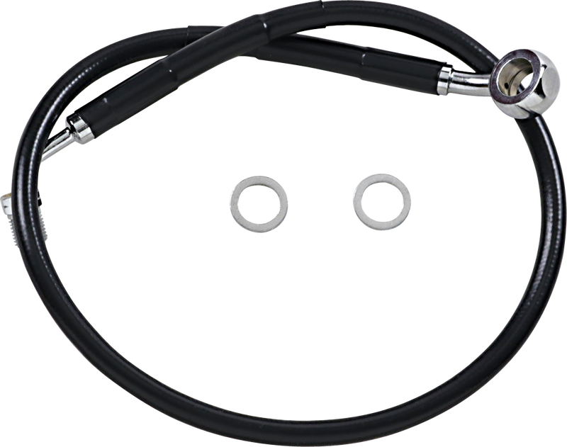 DRAG SPECIALTIES Extended Length Stainless Steel Brake Line - +2" - Black - FX '18-'23