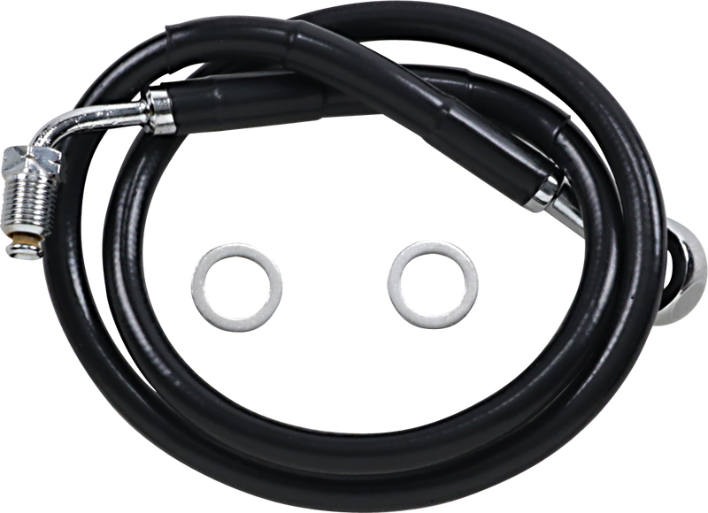 DRAG SPECIALTIES Extended Length Stainless Steel Brake Line - +6" - Black - FX '18-'23