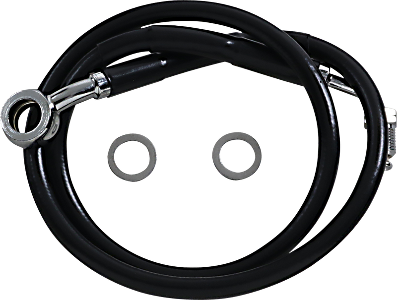 DRAG SPECIALTIES Extended Length Stainless Steel Brake Line - +8" - Black - FX '18-'23