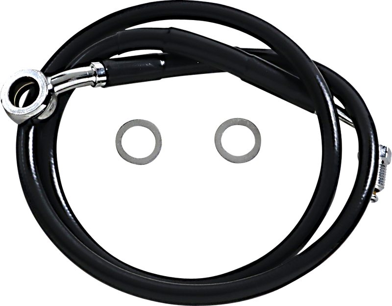 DRAG SPECIALTIES Extended Length Stainless Steel Brake Line - +10" - Black - FX '18-'23
