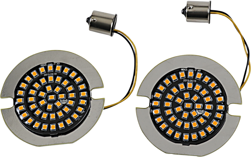DRAG SPECIALTIES LED Flat-Style 1156 Turn Signal Inserts - Amber