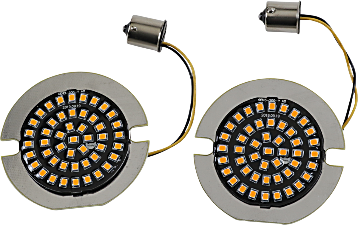 DRAG SPECIALTIES LED Flat-Style 1156 Turn Signal Inserts - Amber ...