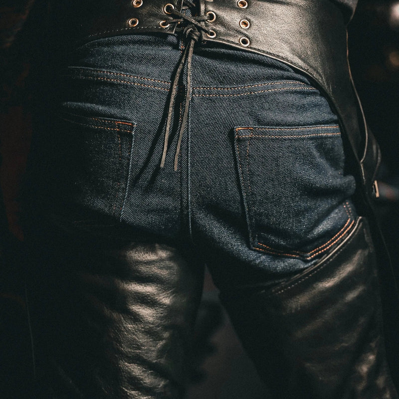 7145.K - Unisex Premium Leather 4-Pocket Chaps with Spandex