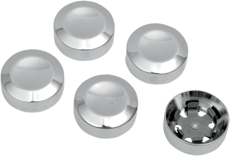 DRAG SPECIALTIES Die-Cast Aluminum Rear Pulley Bolt Cover - Chrome - 5-Pack