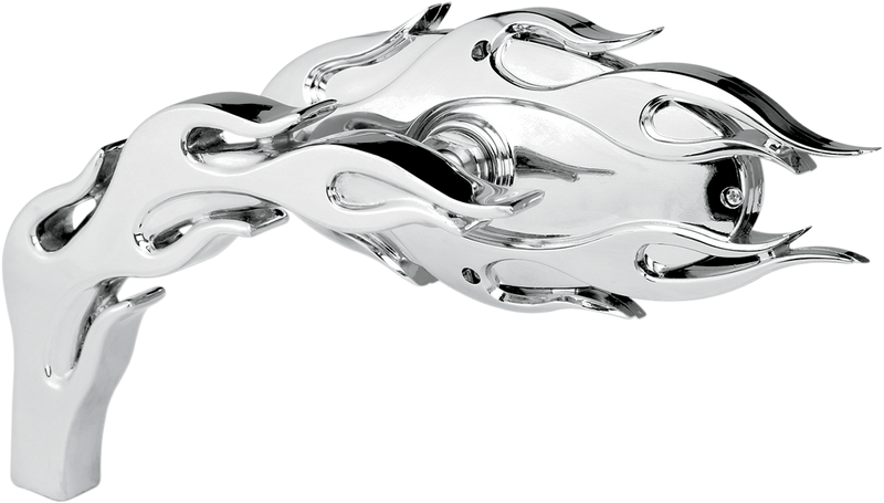 ARLEN NESS Mirror - Micro - Flamed - Side View - Oval - Chrome - Left