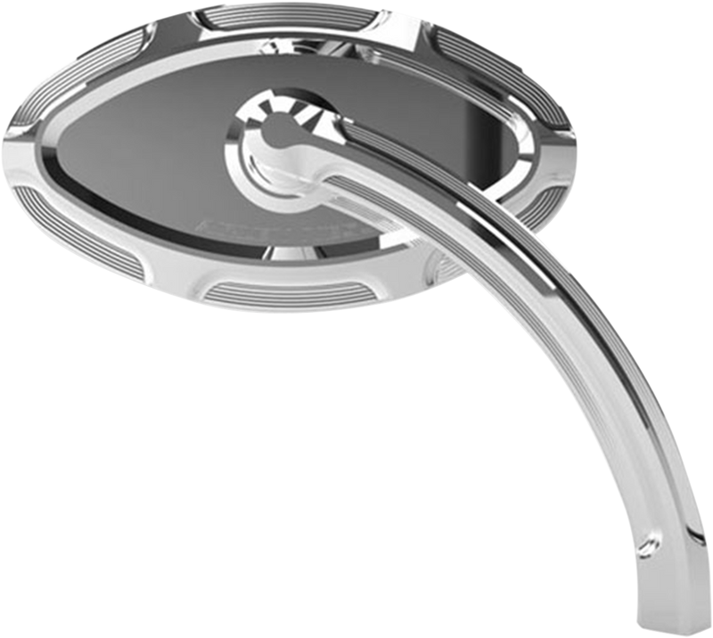 ARLEN NESS Beveled Short Stem Mirror - Cat Eye - Left - Chrome