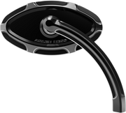 ARLEN NESS Beveled Short Stem Mirror - Cat Eye - Right - Black Anodized