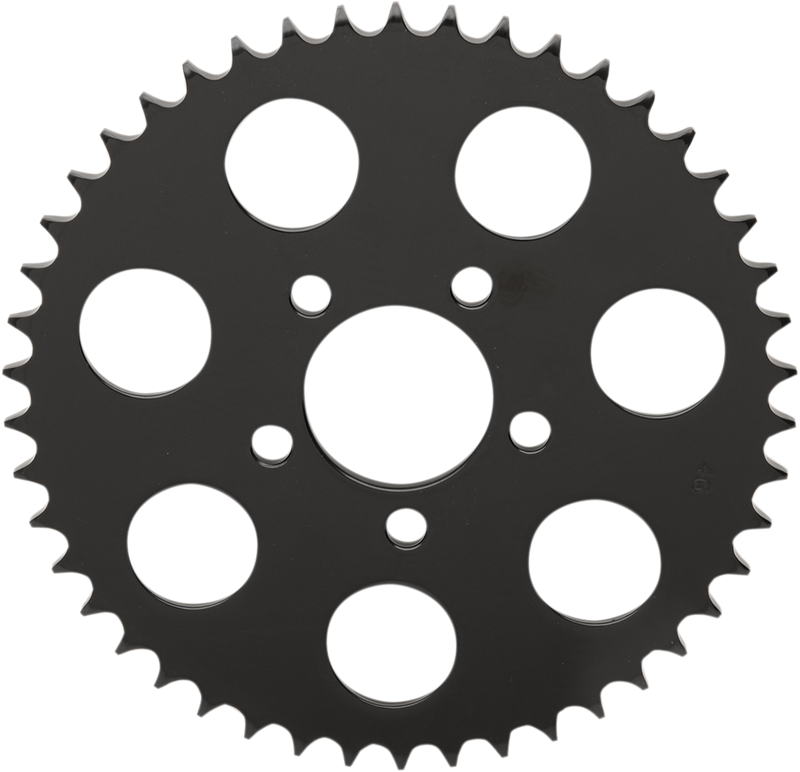 DRAG SPECIALTIES Replacement Steel Flat Rear Sprocket - 46 Tooth - Gloss Black - Centered Offset