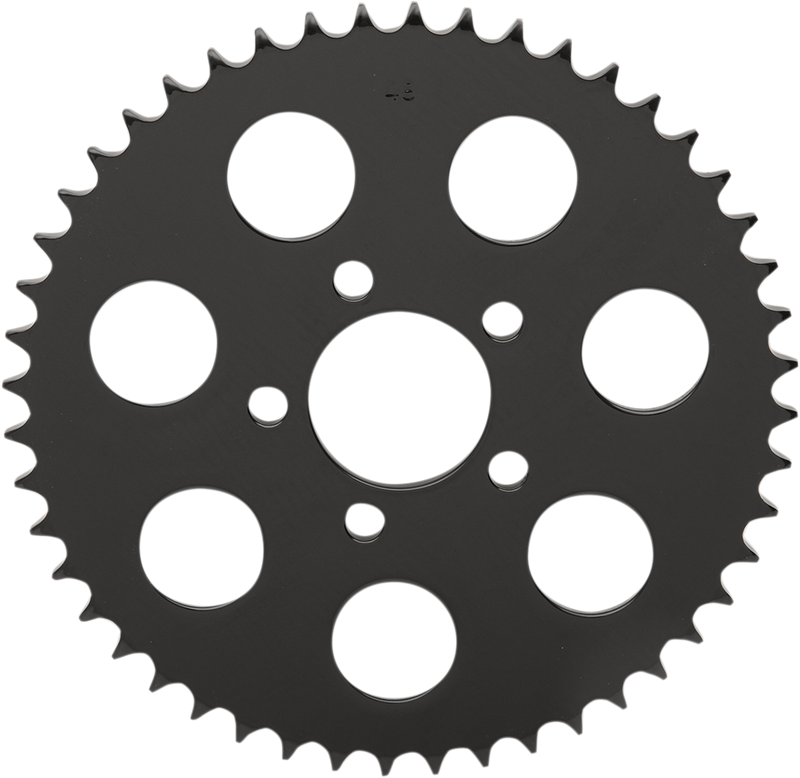 DRAG SPECIALTIES Replacement Steel Flat Rear Sprocket - 48 Tooth - Gloss Black - Centered Offset