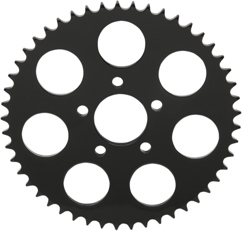 DRAG SPECIALTIES Replacement Steel Flat Rear Sprocket - 49 Tooth - Gloss Black - Centered Offset
