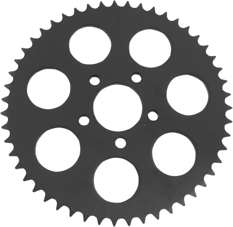 DRAG SPECIALTIES Replacement Steel Flat Rear Sprocket - 51 Tooth - Gloss Black - Centered Offset