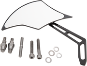 PRO-ONE PERF.MFG. Mirror - Weekend Warrior - Side View - Cut-Out/Flame Head - Oblong - Black - Left 102300AB