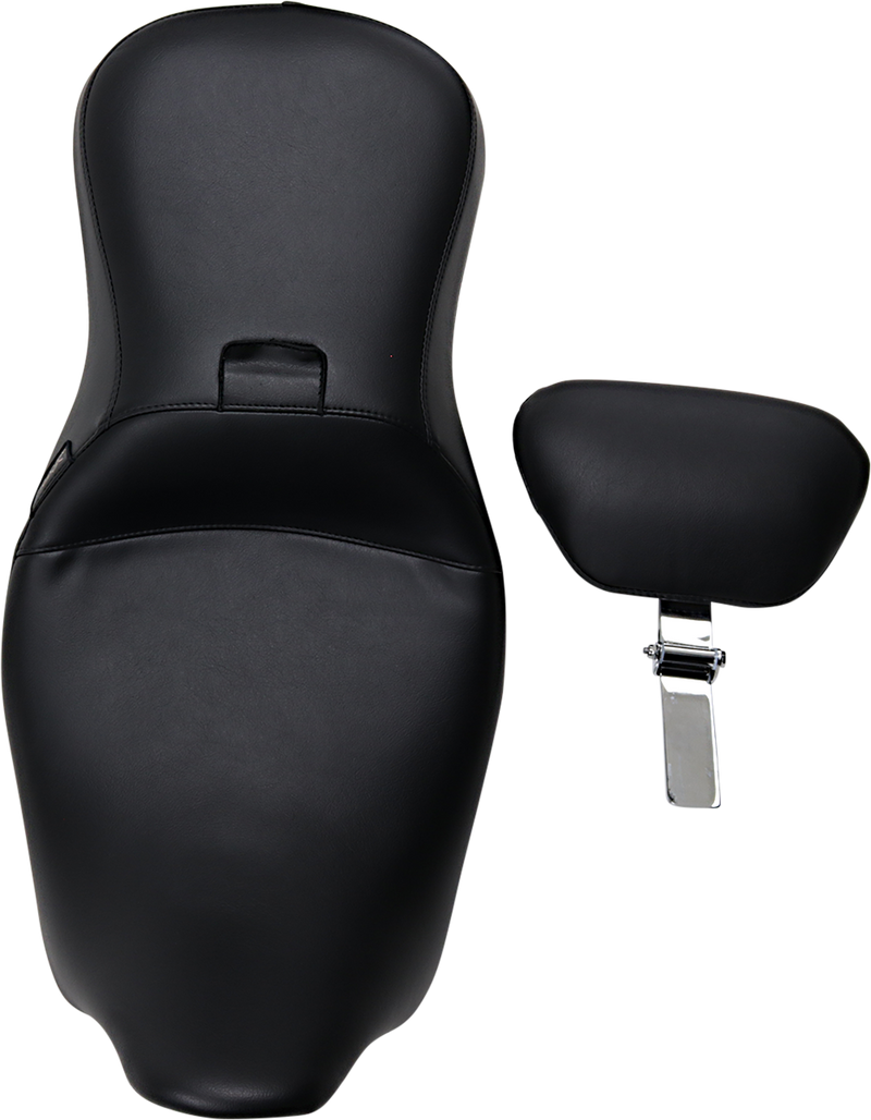 LE PERA Outcast Seat - 2-Up - With Backrest - Smooth - Black - Touring '08-'23
